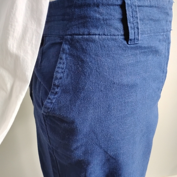 Vineyard Vines Cotton Linen Stretch Navy Blue Cropped Classic Chinos Size 14 - Picture 7 of 17